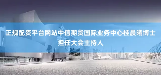 正规配资平台网站　　中信期货国际业务中心桂晨曦博士担任大会主持人